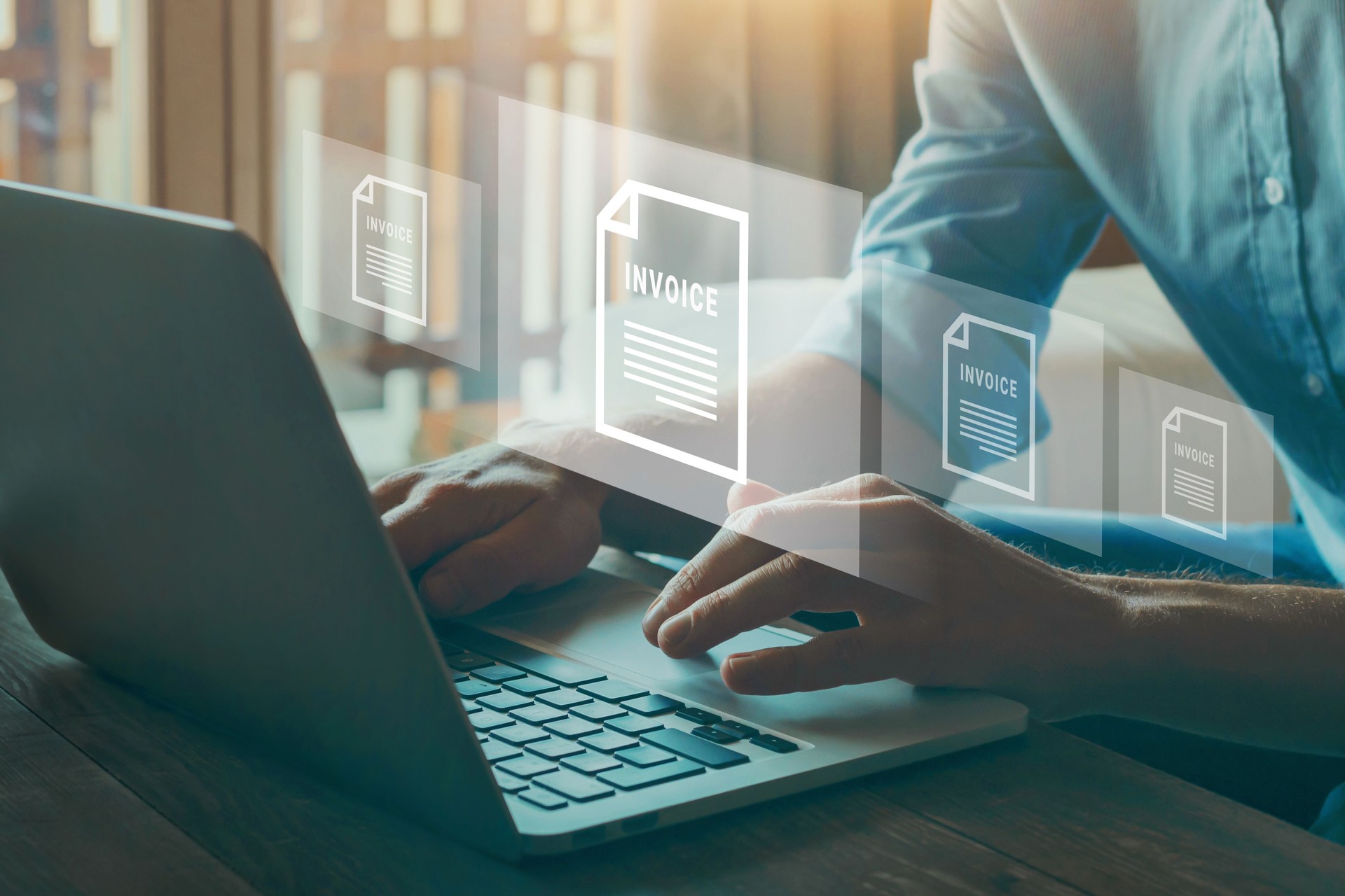 digital invoice concept, e-invoice statement